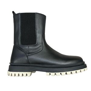 Zara Lug Sole Lower Calf Boot Light Black Grey Sole 37 EU / 6.5 US